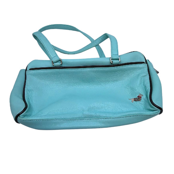 DAKS Handbags - DAKS Boston Blue Leather Handbag